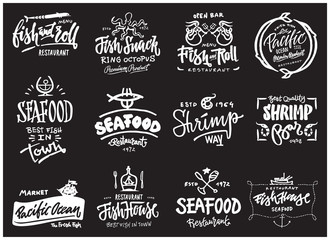 Seafood icons set