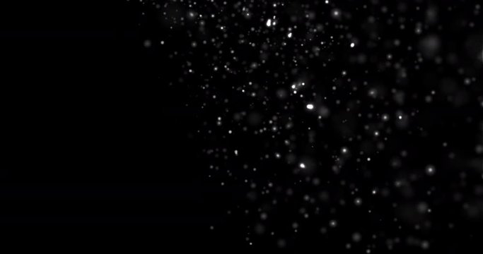Abstract White Particles on Black Background