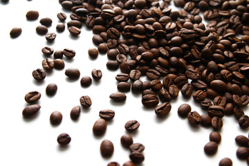 Naklejka premium Coffee beans as wallpaper