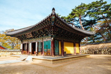 Obraz premium Bulguksa Temple UNESCO World Heritage Korean old architecture in Gyeongju, Korea
