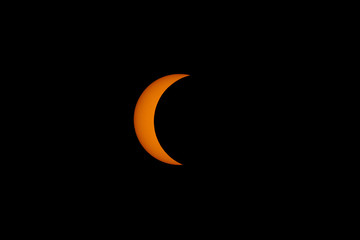 Partial solar eclipse on March 9, 2016 in Kota Kinabalu, Sabah, Malaysia