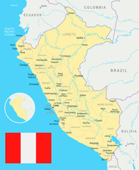 Peru - map and flag illustration