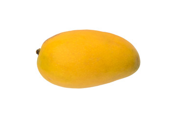Fresh ripened yellow mango isolated on ehitw background