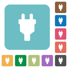 Obraz premium Power connector rounded square flat icons