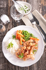 fried shrimp with vegetables