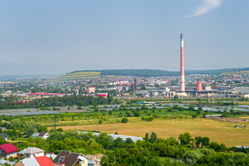 Fototapeta na wymiar Industrial area of Suceava city
