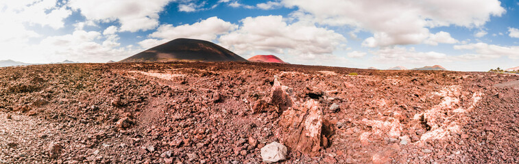 Volcanic landscape on the Canary Island of Lanzarote, Spain