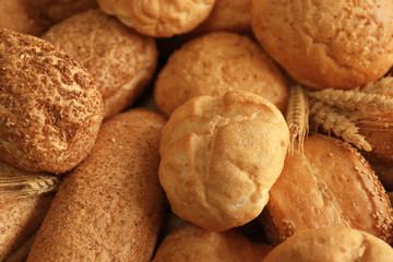 Loaves of delicious bread, closeup