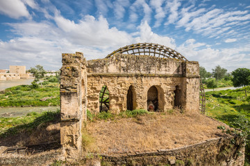 Fototapeta na wymiar Ruins of ancient watermill in Cordoba, Andalusia province, Spain
