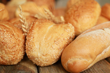 Loaves of delicious bread, closeup