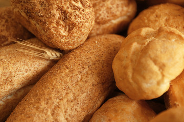 Loaves of delicious bread, closeup