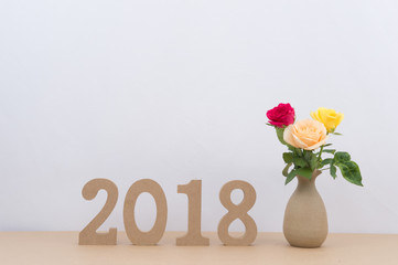 Happy New Year. Sigh symbol from number 2018