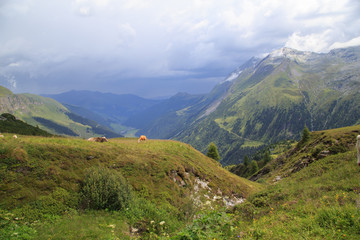 Fototapeta na wymiar View to the Zillertal in Austrian Alps