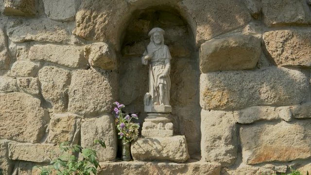 Sculpture at the entrance to a church of the seventeenth century