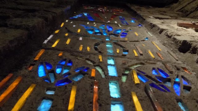 Stained glass of an old church of the 17th century