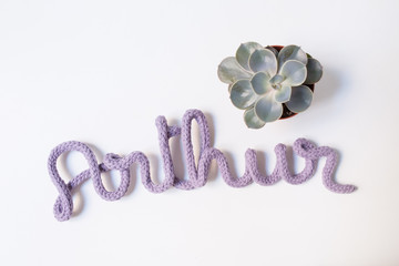 Prénom Arthur au tricotin