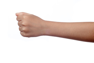 Close up of a child's clenched fist
