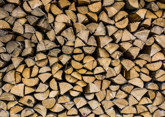 Stacked firewood background