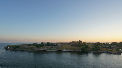Fortress of Finland in Helsinki at Summer Midnight