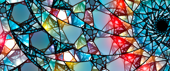 Colorful glowing stained glass