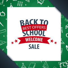 Naklejka premium Back to School background. Education banner. Vector illustration.