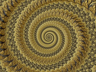 Fractal created based on Gold and natural ornaments.