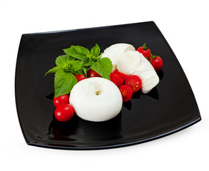 Mozzarella di Bufala donuts, fresh cheese, italian dairy product.