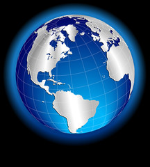 North and South America, Europe, Silver Globe World
