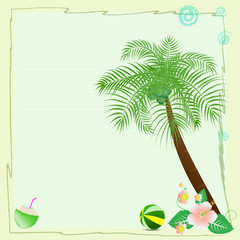 summer concept background with blank space for text, vector illustration