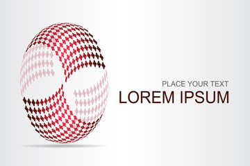 Logo stylized spherical surface with abstract shapes