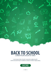Back to School background. Education banner. Vector illustration.