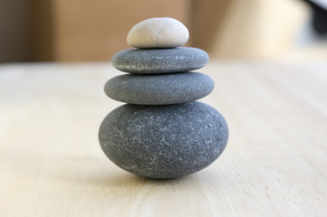 Fototapeta na wymiar Harmony and balance, four stones, grey and white