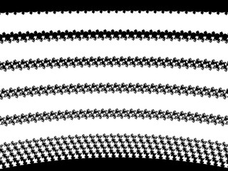 Monochrome, black and white graphics.