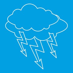 Cloud lightning icon, outline style