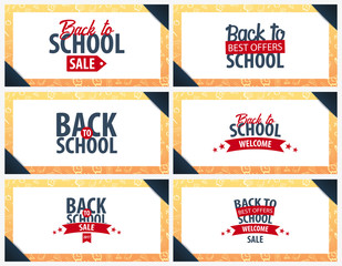 Fototapeta premium Back to School background. Education banner. Vector illustration.