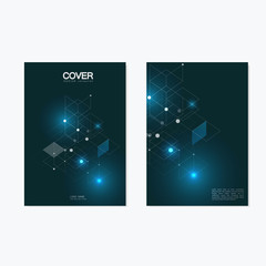 Abstract geometric background / Template brochure design with hexagon pattern