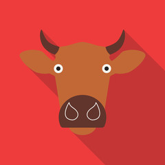 Cow or calf head icon. Farm animal symbol. Vector illustration.