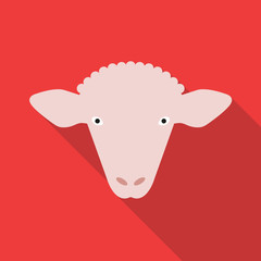 Sheep head or face icon. Farm animal concept. Vector illustration.