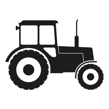 Tractor icon isolated on white background. Vector illustration.
