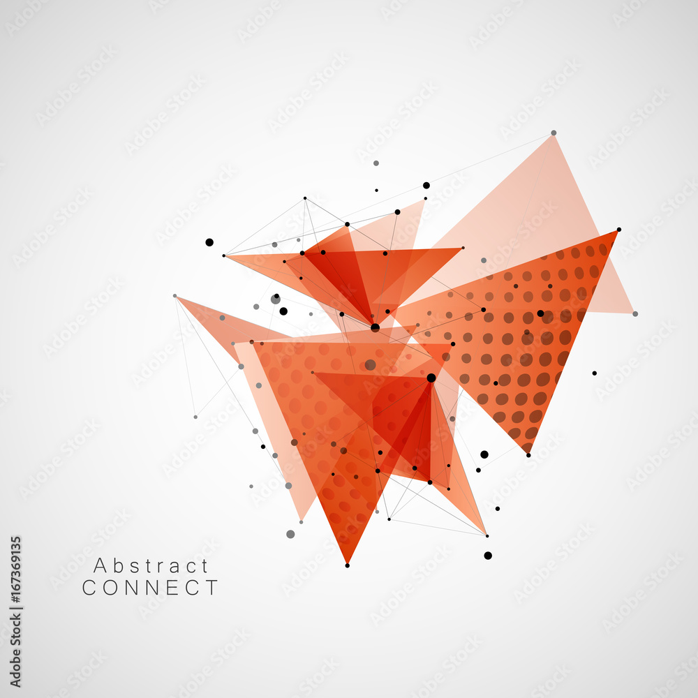 Poster Background concept with connecting dots and lines. Abstract polygonal space