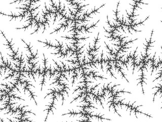 Monochrome, black and white graphics.