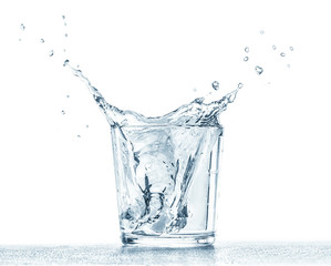 Water glass splashes.