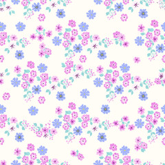 Flowery bright pattern in small-scale flowers. Calico millefleurs. Floral seamless background for textile, surface, fabric, wallpapers, print, gift wrap and scrapbooking, decoupage.