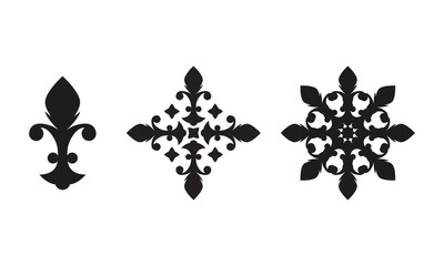 Fleur de lis and vintage design elements set. Vector illustration. © metelsky25
