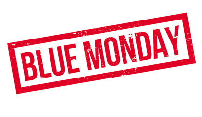 Blue Monday rubber stamp. Grunge design with dust scratches. Effects can be easily removed for a clean, crisp look. Color is easily changed.
