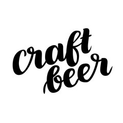 Craftbeer. Traditional German Oktoberfest bier festival. Vector hand-drawn brush lettering illustration isolated on white