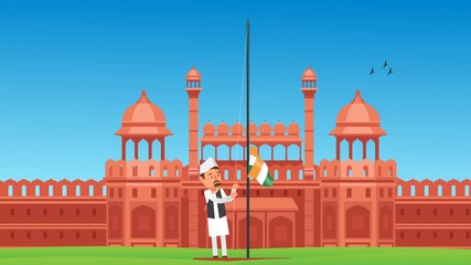 Indian Independence Day, 15 august, Flag hoisting ceremony at Red Fort New Delhi