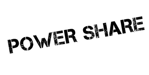 Power Share rubber stamp. Grunge design with dust scratches. Effects can be easily removed for a clean, crisp look. Color is easily changed.
