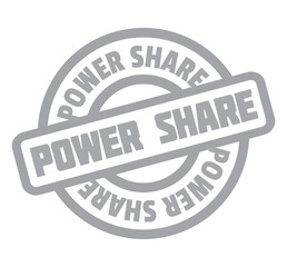 Power Share rubber stamp. Grunge design with dust scratches. Effects can be easily removed for a clean, crisp look. Color is easily changed.