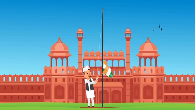 Indian Independence Day, 15 august, Flag hoisting ceremony at Red Fort New Delhi